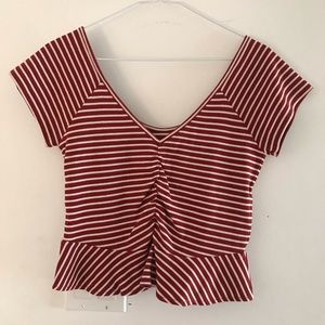 2/$40 // American Eagle Peplum Ruched T